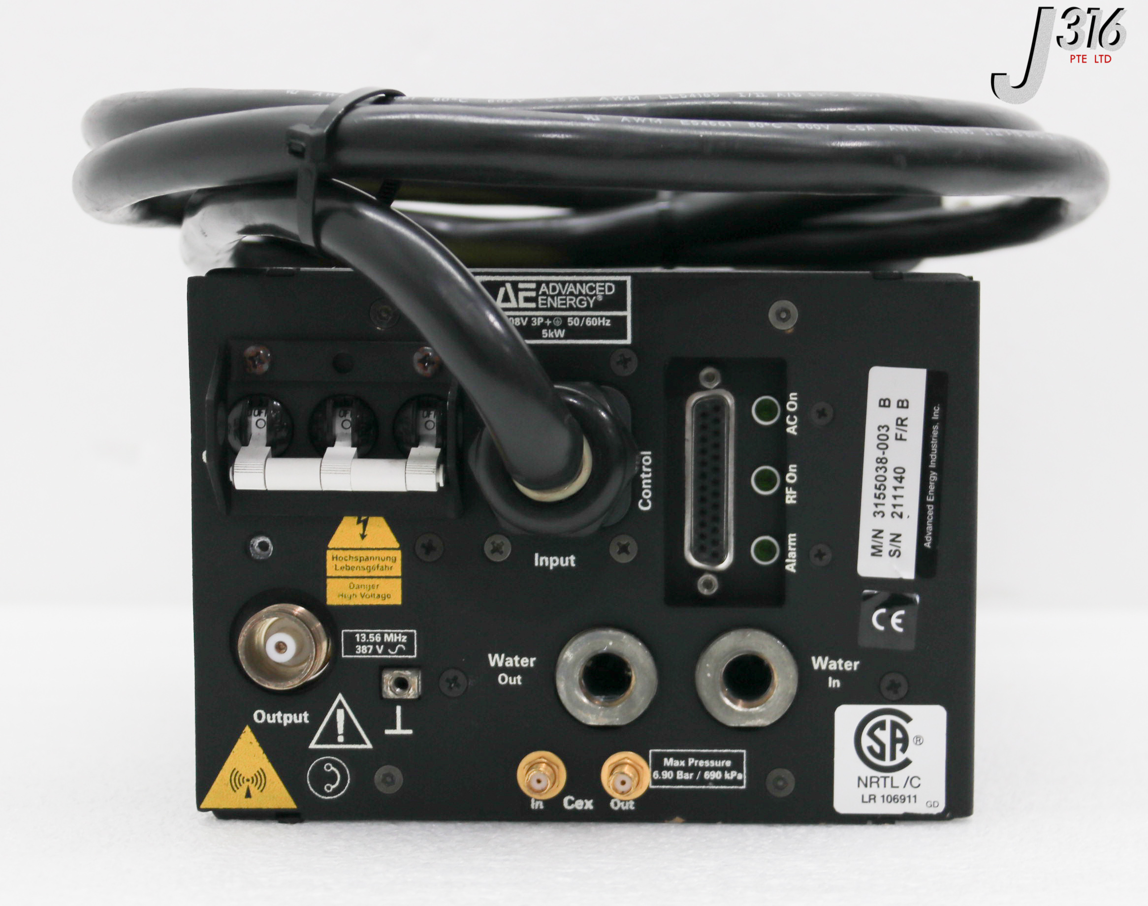 34558 ADVANCED ENERGY RF GENERATOR, RFG 3000 13.56MHZ 3155038-003